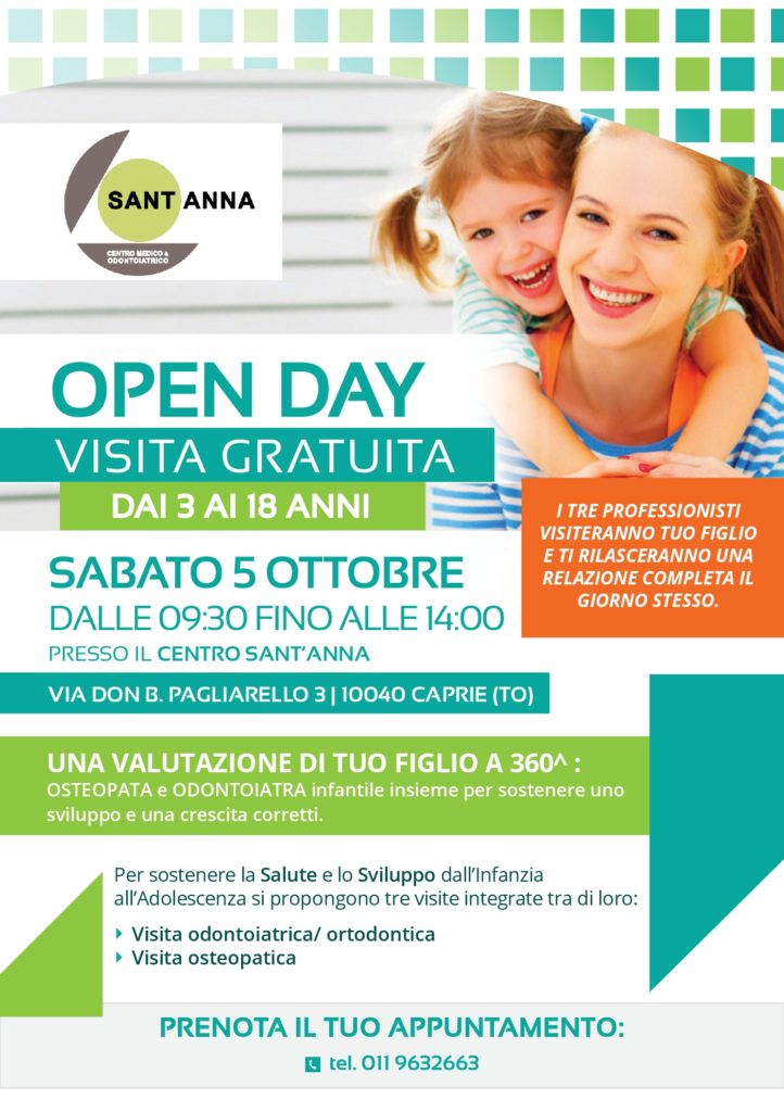 volantino open day clinica Sant'Anna Novaretto